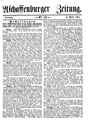 Aschaffenburger Zeitung Sonntag 6. April 1862
