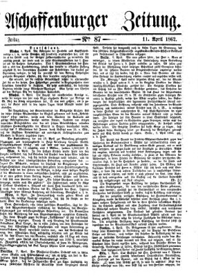 Aschaffenburger Zeitung Freitag 11. April 1862