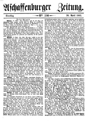 Aschaffenburger Zeitung Samstag 26. April 1862