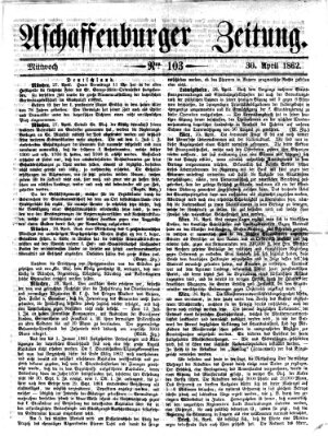 Aschaffenburger Zeitung Mittwoch 30. April 1862