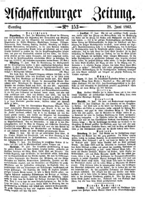 Aschaffenburger Zeitung Samstag 28. Juni 1862