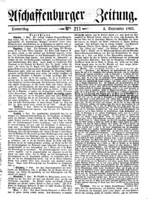 Aschaffenburger Zeitung Donnerstag 4. September 1862