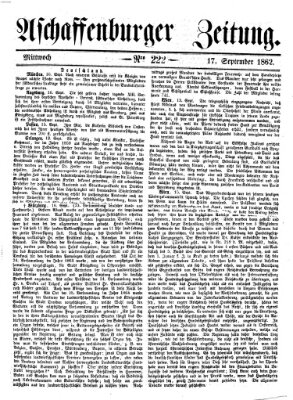 Aschaffenburger Zeitung Mittwoch 17. September 1862