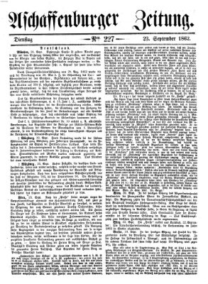 Aschaffenburger Zeitung Dienstag 23. September 1862