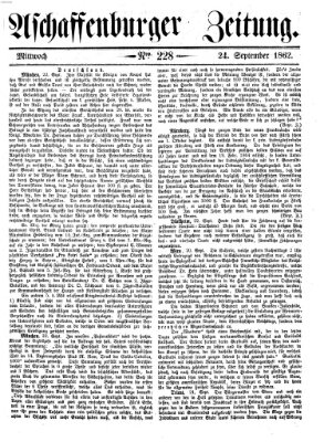 Aschaffenburger Zeitung Mittwoch 24. September 1862