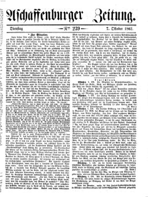 Aschaffenburger Zeitung Dienstag 7. Oktober 1862