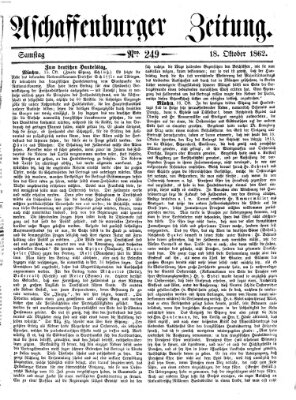 Aschaffenburger Zeitung Samstag 18. Oktober 1862