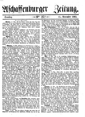 Aschaffenburger Zeitung Samstag 15. November 1862