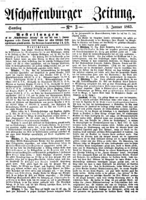 Aschaffenburger Zeitung Samstag 3. Januar 1863