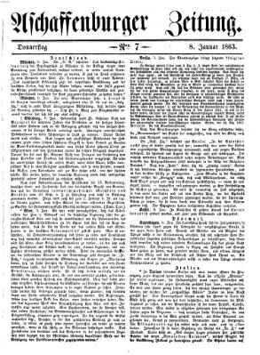 Aschaffenburger Zeitung Donnerstag 8. Januar 1863