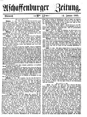 Aschaffenburger Zeitung Mittwoch 14. Januar 1863