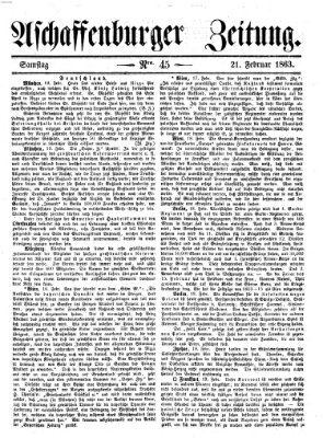 Aschaffenburger Zeitung Samstag 21. Februar 1863