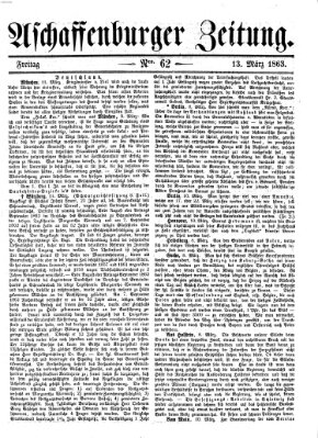 Aschaffenburger Zeitung Freitag 13. März 1863