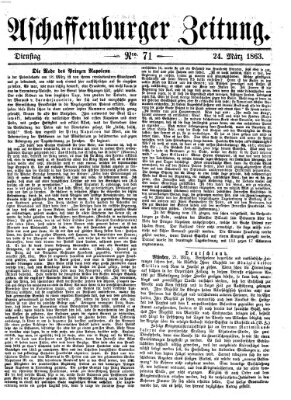 Aschaffenburger Zeitung Dienstag 24. März 1863