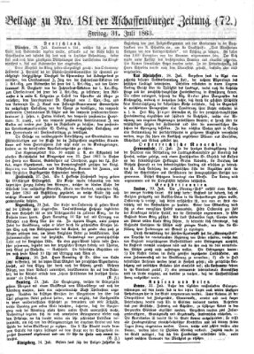 Aschaffenburger Zeitung Freitag 31. Juli 1863