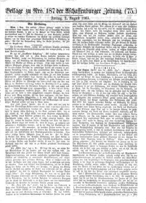 Aschaffenburger Zeitung Freitag 7. August 1863