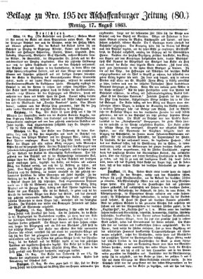 Aschaffenburger Zeitung Montag 17. August 1863