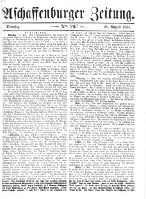Aschaffenburger Zeitung Dienstag 25. August 1863