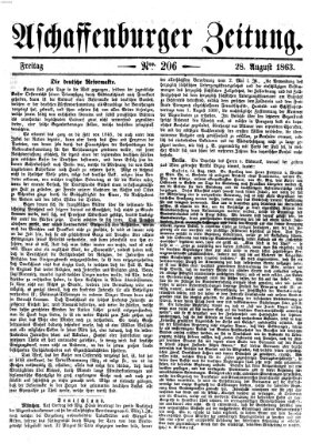 Aschaffenburger Zeitung Freitag 28. August 1863