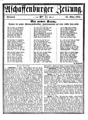 Aschaffenburger Zeitung Mittwoch 23. März 1864