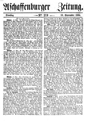 Aschaffenburger Zeitung Dienstag 13. September 1864