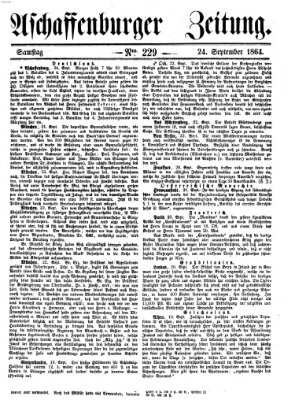 Aschaffenburger Zeitung Samstag 24. September 1864