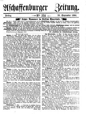 Aschaffenburger Zeitung Freitag 30. September 1864