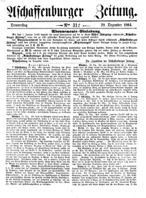 Aschaffenburger Zeitung Donnerstag 29. Dezember 1864