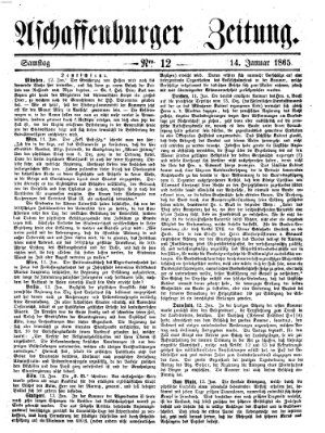 Aschaffenburger Zeitung Samstag 14. Januar 1865
