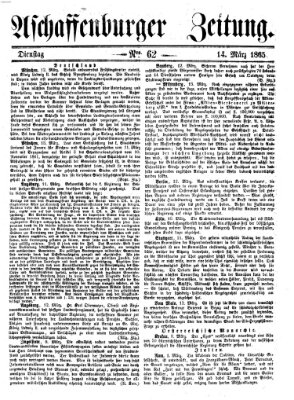Aschaffenburger Zeitung Dienstag 14. März 1865