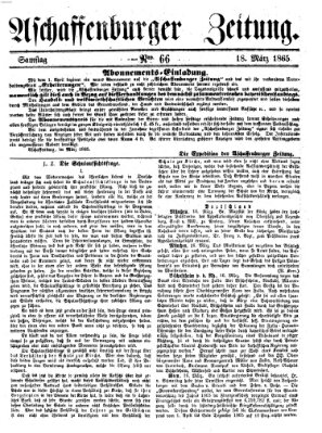 Aschaffenburger Zeitung Samstag 18. März 1865