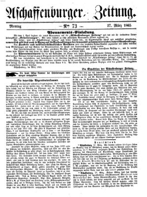 Aschaffenburger Zeitung Montag 27. März 1865