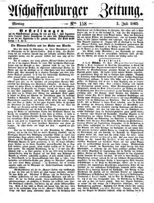 Aschaffenburger Zeitung Montag 3. Juli 1865
