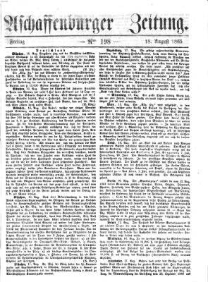 Aschaffenburger Zeitung Freitag 18. August 1865