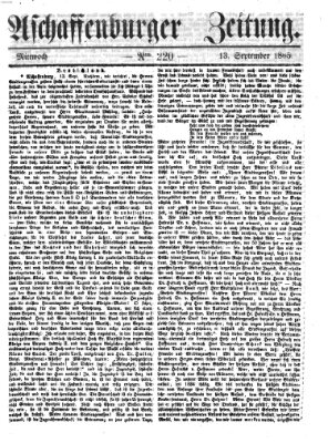 Aschaffenburger Zeitung Mittwoch 13. September 1865
