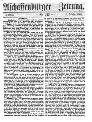 Aschaffenburger Zeitung Dienstag 10. Oktober 1865