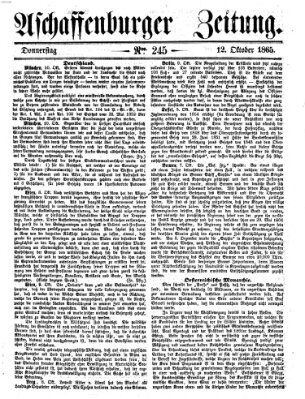 Aschaffenburger Zeitung Donnerstag 12. Oktober 1865