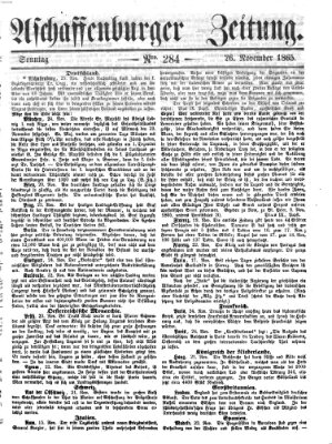 Aschaffenburger Zeitung Sonntag 26. November 1865