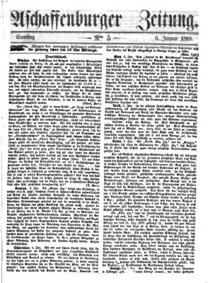 Aschaffenburger Zeitung Samstag 6. Januar 1866
