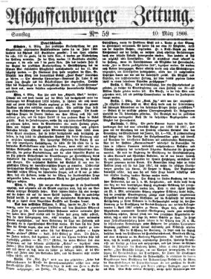 Aschaffenburger Zeitung Samstag 10. März 1866