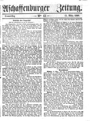 Aschaffenburger Zeitung Donnerstag 15. März 1866