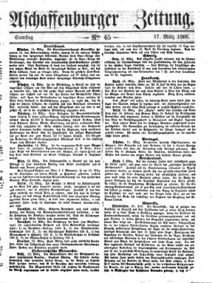 Aschaffenburger Zeitung Samstag 17. März 1866