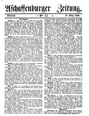 Aschaffenburger Zeitung Mittwoch 28. März 1866
