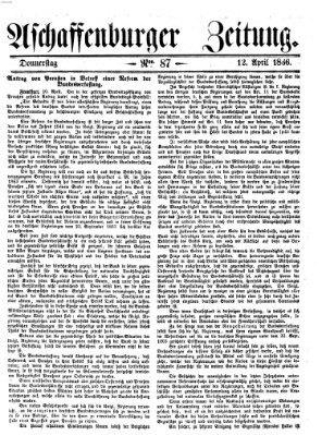 Aschaffenburger Zeitung Donnerstag 12. April 1866