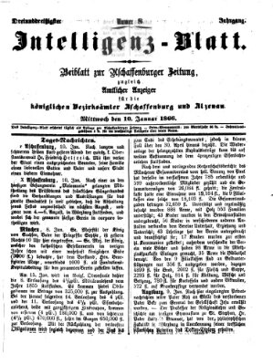 Aschaffenburger Zeitung Mittwoch 10. Januar 1866