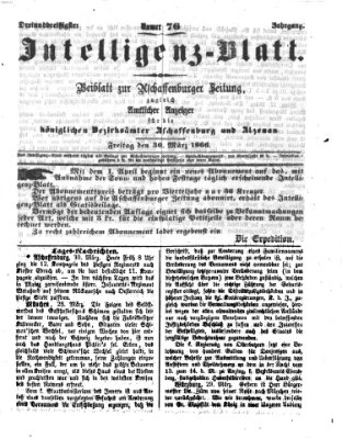 Aschaffenburger Zeitung Freitag 30. März 1866