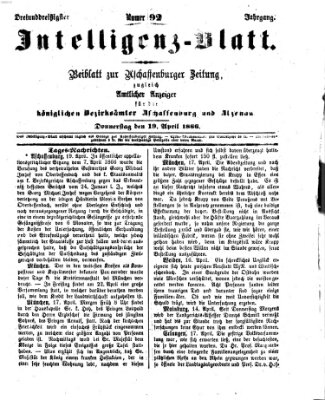 Aschaffenburger Zeitung Donnerstag 19. April 1866