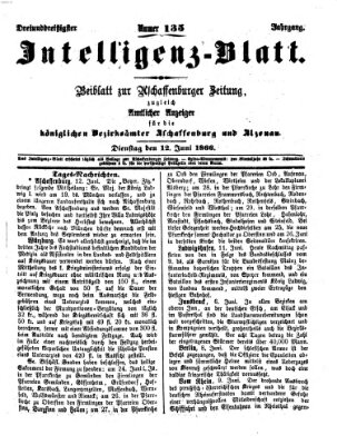 Aschaffenburger Zeitung Dienstag 12. Juni 1866