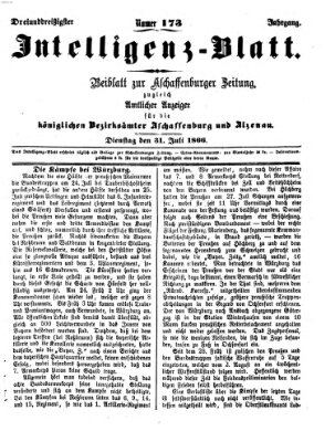 Aschaffenburger Zeitung Dienstag 31. Juli 1866