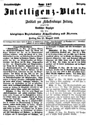Aschaffenburger Zeitung Freitag 17. August 1866